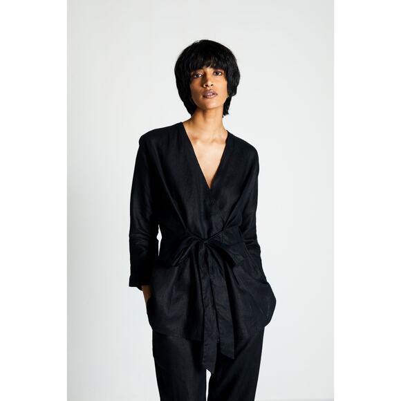 NWT Reistor Power Moves Shirt 100% Hemp Sustainable Lagenlook Black Top Size S - Picture 1 of 10